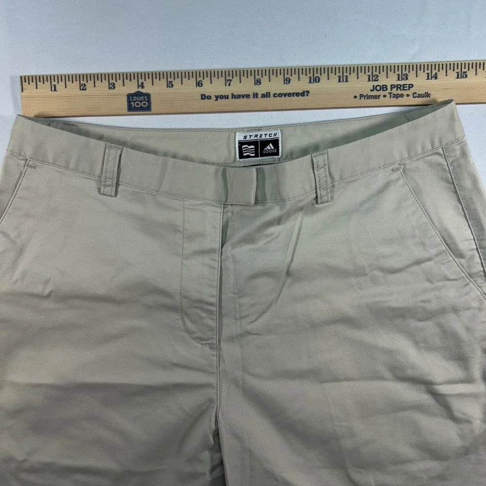 Adidas Womens Golf Shorts Khaki Tan Stretch Cotton Blend Size 10 Activewear